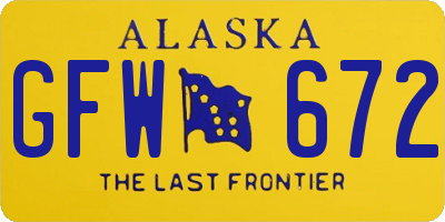 AK license plate GFW672