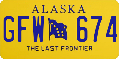 AK license plate GFW674