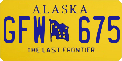 AK license plate GFW675
