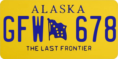 AK license plate GFW678