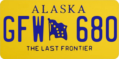 AK license plate GFW680
