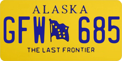 AK license plate GFW685