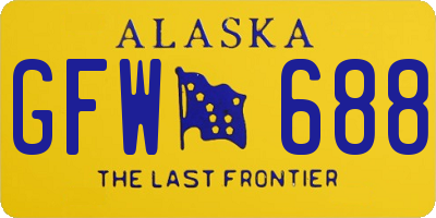 AK license plate GFW688
