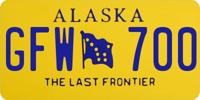 AK license plate GFW700