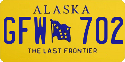 AK license plate GFW702