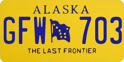 AK license plate GFW703