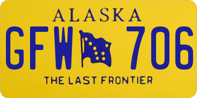 AK license plate GFW706