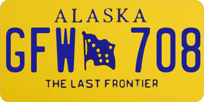 AK license plate GFW708