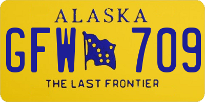 AK license plate GFW709