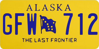 AK license plate GFW712