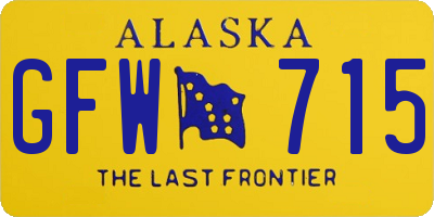 AK license plate GFW715