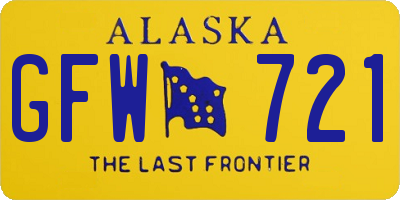 AK license plate GFW721