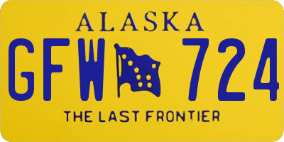 AK license plate GFW724