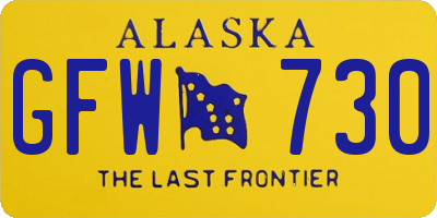 AK license plate GFW730