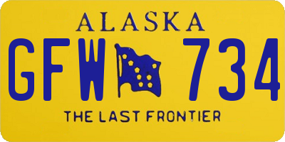 AK license plate GFW734