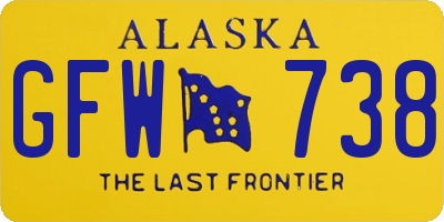 AK license plate GFW738