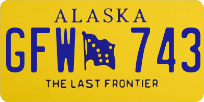 AK license plate GFW743