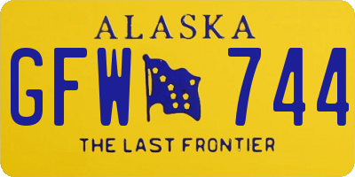 AK license plate GFW744