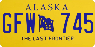 AK license plate GFW745