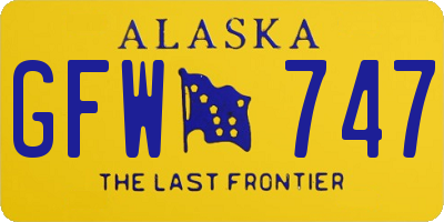 AK license plate GFW747