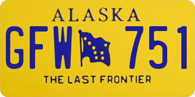 AK license plate GFW751