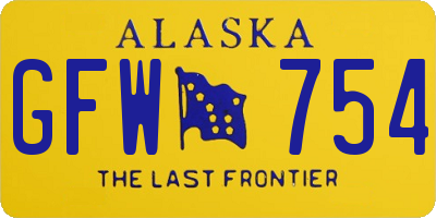 AK license plate GFW754