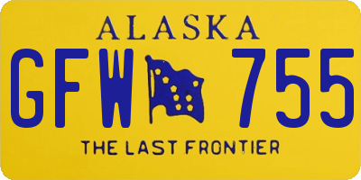 AK license plate GFW755