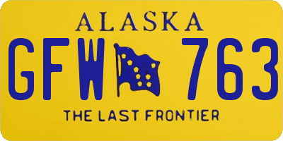 AK license plate GFW763