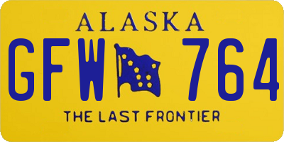 AK license plate GFW764