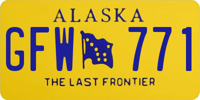 AK license plate GFW771