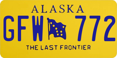 AK license plate GFW772