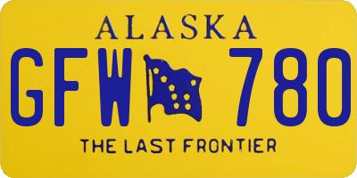 AK license plate GFW780