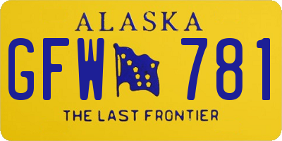 AK license plate GFW781