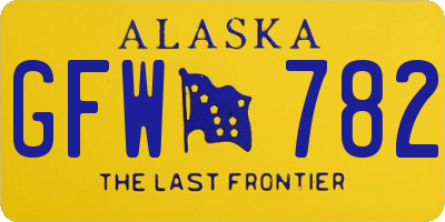 AK license plate GFW782