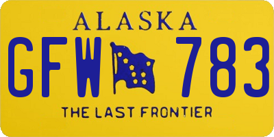 AK license plate GFW783