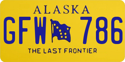 AK license plate GFW786