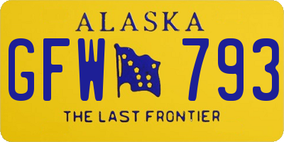 AK license plate GFW793