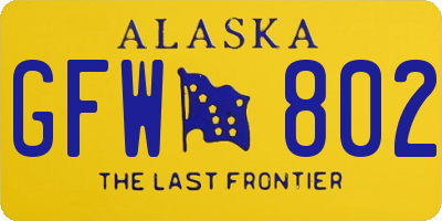 AK license plate GFW802