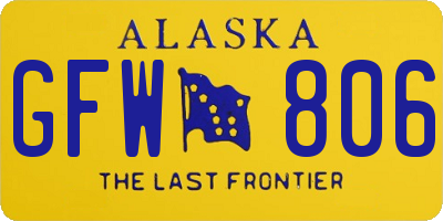 AK license plate GFW806