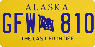 AK license plate GFW810