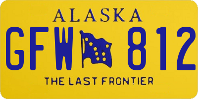 AK license plate GFW812