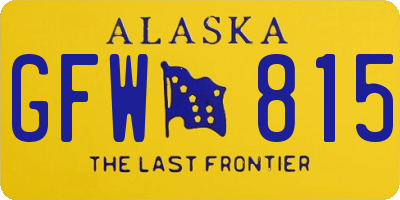 AK license plate GFW815
