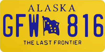 AK license plate GFW816