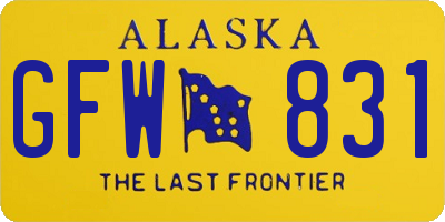 AK license plate GFW831