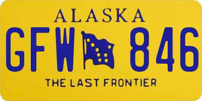 AK license plate GFW846