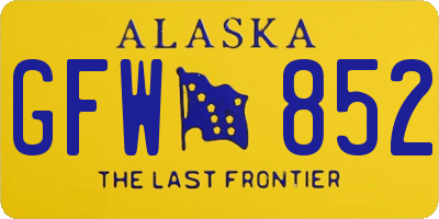 AK license plate GFW852