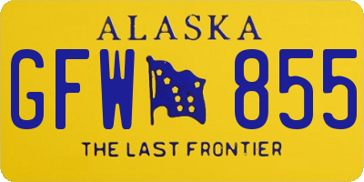 AK license plate GFW855