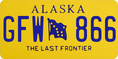 AK license plate GFW866