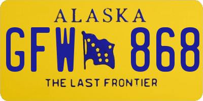 AK license plate GFW868
