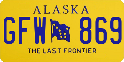 AK license plate GFW869